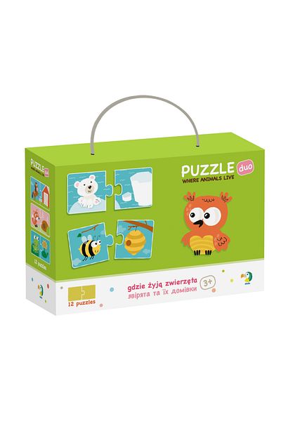 Dodo Duo Puzzle - Kde žijí zvířata? (2 DÍLY)