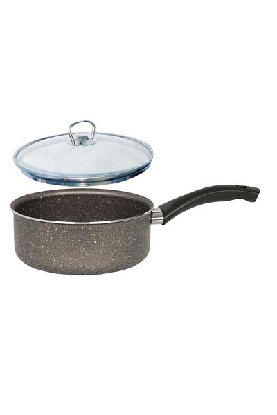 Mehtap 18 cm Granite Casserole - Saucepan with Glass Lid