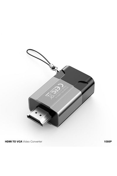 Busstier محول HDMI إلى VGA - جودة صورة عالية الدقة 1080 بكسل