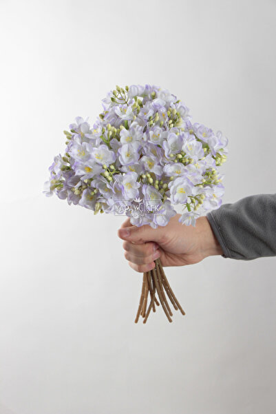 Yapay Çiçek Deposu Lüx Garnitürlü Yasemin Çiçeği Buketi 4 Dallı 40 cm Mor