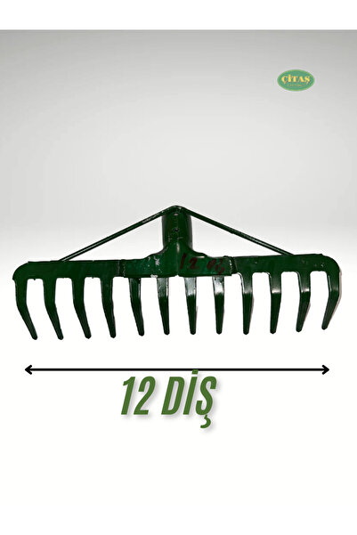 ÇİTAŞ TIRMIK TAKVİYELİ KALIN METAL 12 DİŞ SAPSIZ BAHÇE-OT TIRMIK