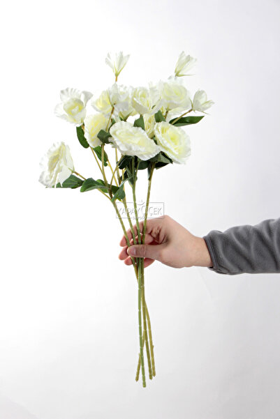 Yapay Çiçek Deposu Yapay Premium Lisyantus Dalı 70 cm Beyaz