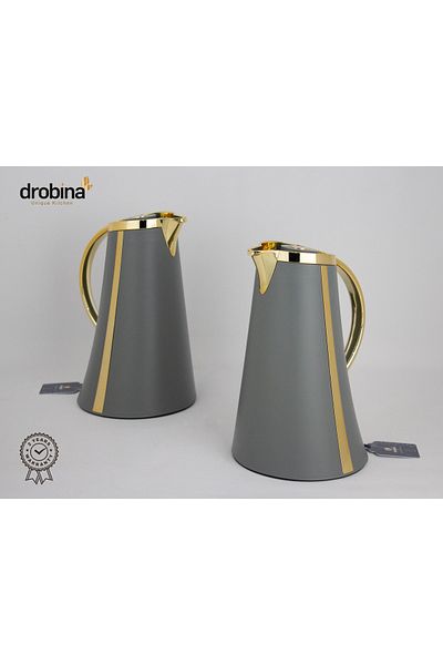 drobina Dropina Luxury Tea and Coffee Thermos Set Dark Grey