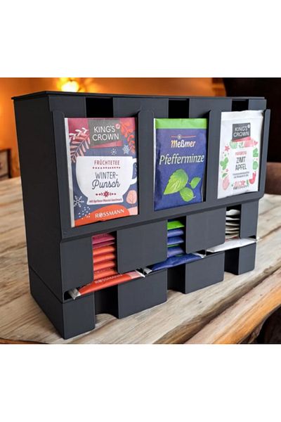 GRAT3D Modern Tea Organizer and Dispenser – Minimalist Design