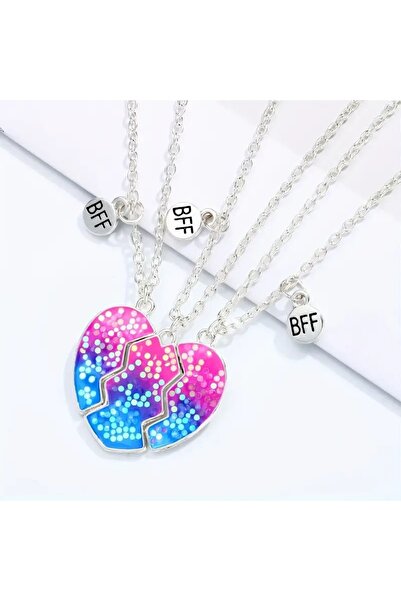 GlassySKY Kalpli Mıknatıslı Kolye Kızlar Için En Iyi Arkadaş Best Friends Kol...
