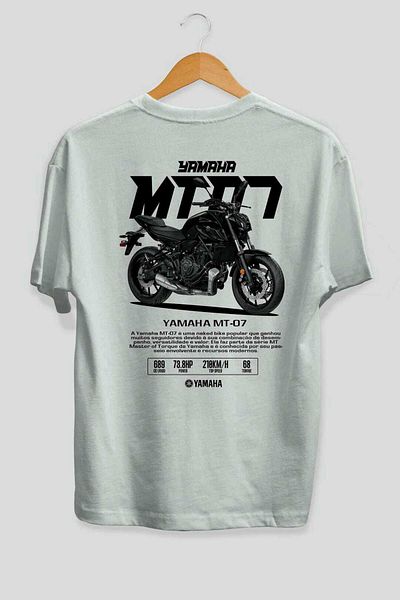 Ankhises MT-07 Tricou supradimensionat, alb, imprimat pe spate, bumbac, cu gâtul turn, bărbați și femei