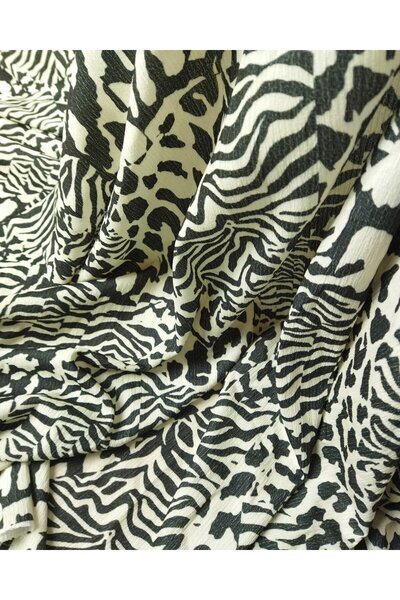 Kumaş Parça Чорно-білий джерсі з ворсинками (ширина 160 см x довжина 230 см)