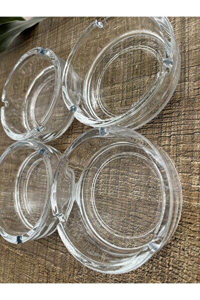 ORTAKÖY CENNETİ 4 Τεμάχια ΣΤΡΟΓΓΥΛΟ Μεγάλο Γυάλινο Τασάκι
