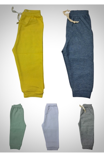 BABYİBO 5 Li  Doğal kumaş %100 Pamuklu Bebek Pijama Altı