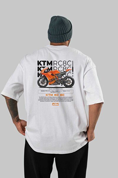 Ankhises Tricou cu imprimeu pe spate din bumbac Ktm Rc 8c