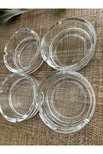 ORTAKÖY CENNETİ 4 Τεμάχια ΣΤΡΟΓΓΥΛΟ Μεγάλο Γυάλινο Τασάκι
