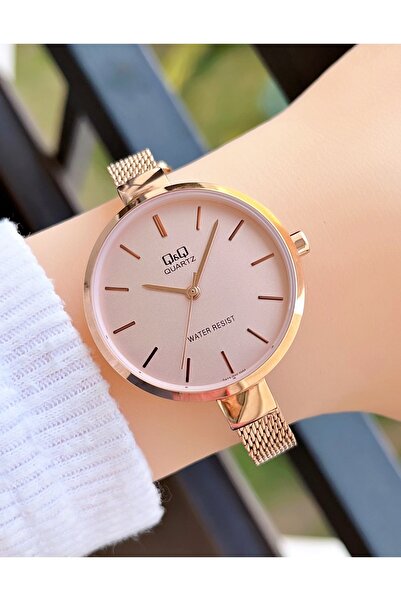 Q&Q QM82J26EK Kadın Kol Saati Hasır İnce Kordon 2 Yıl Distribütör Firma Garantili