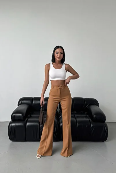 etol textile    Flared Leg Trousers