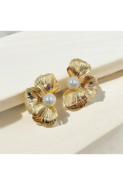 Belleza De Perla Gold yarım çiçek ortası inci
