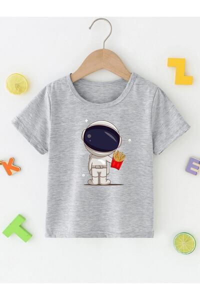 NoVibe Tricou pentru copii, din bumbac, cu imprimeu astronaut de cartofi