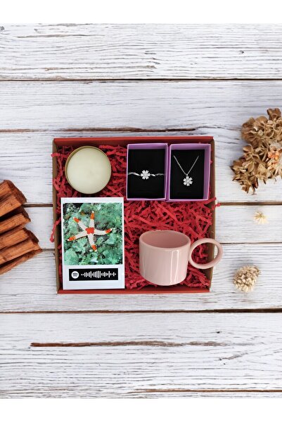 MARMORİ Kişiselleştirilebilir Deniz Yıldızı Kolyeli Kupa Bardaklı Mumlu Sevgi...