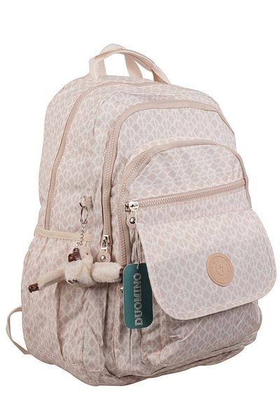DUOMİNO Σακίδιο πλάτης Crinkle Fabric Αδιάβροχο μεγάλου μεγέθους με μοτίβο κρέμα κλίνκερ/σχολική τσάντα ταξιδιού για φορητό υπολογιστή
