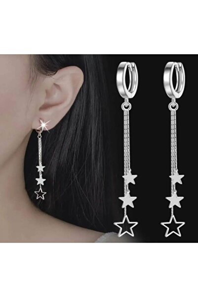 Marchen Collection Kadınlar İçin Sallantılı 3 'lü Yıldız Zincir Küpe