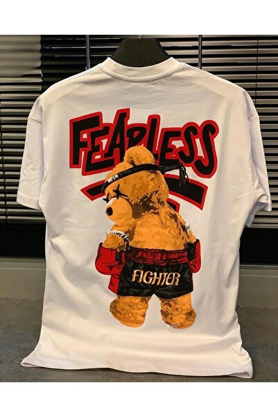NoVibe Feraless Teddy Printed Oversize Unisex Cotton T-shirt