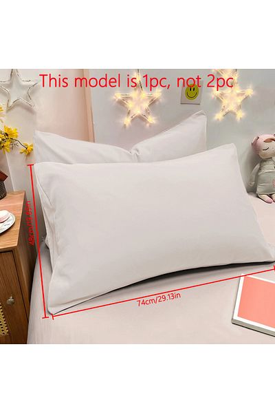 Choice 48x74cm Pure white 1 Piece Of Matte Solid Color Pillowcase, Bedroom Pocket Sealed Soft Pillowcase, B