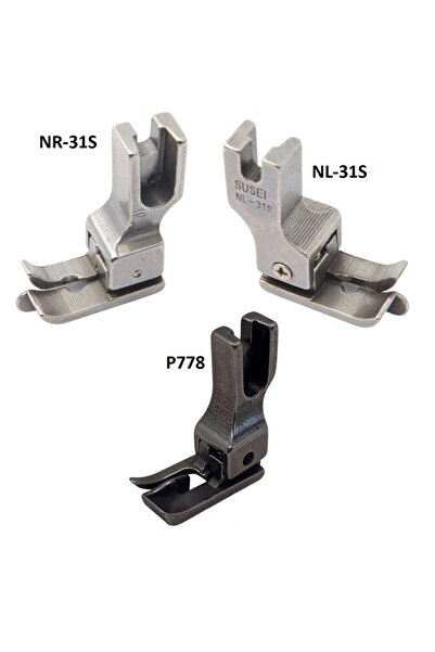 St Morritz 2 Yıl Sanayi Tipi Düz Dikiş Makinesi Yaka takma yaka kapama ayak seti 3lü set P778- NR-31S VE NL-31
