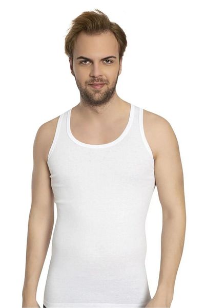 XORVİO Men's White 2-Piece Undershirt 100% Cotton Flexible Soft Stylish Quality Straps a