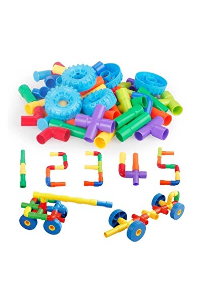 Depomiks Avm لعبة بناء الأنابيب بعجلات، 72 قطعة، مجموعة تطوير الذكاء