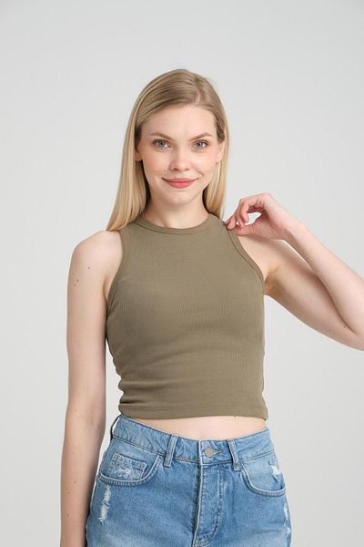 Store 100% Cotton Ribbed Strap Blouse