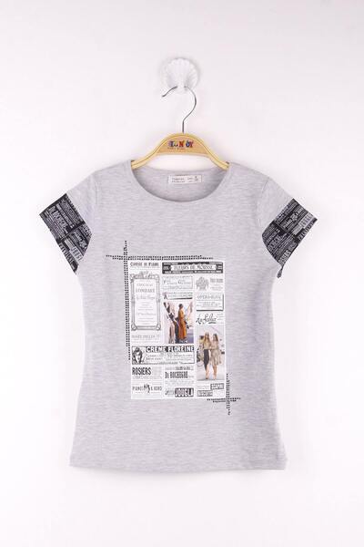 Toontoy Κοριτσίστικο μπλουζάκι με κέντημα με πέτρες με τύπωμα