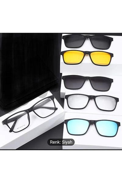 Game Polarized Clip-On Men's Fashion Glasses 6 in One