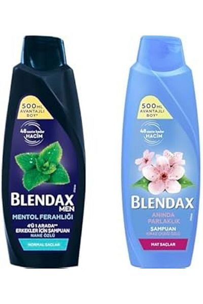 karadağsb Blendax Men Menthol Refreshing Mint Extract Shampoo, 500 ml and Blendax Instant Shine and Softness