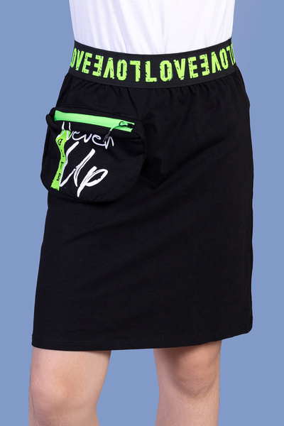 Toontoy Girl's Skirt - Printed and Bag Detail