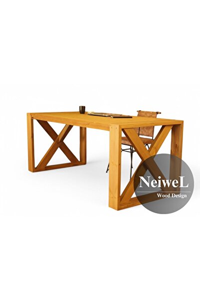 Neiwel Diaz Doğal Ahşap Çalışma Ve Ofis Masası-80cm-140cm