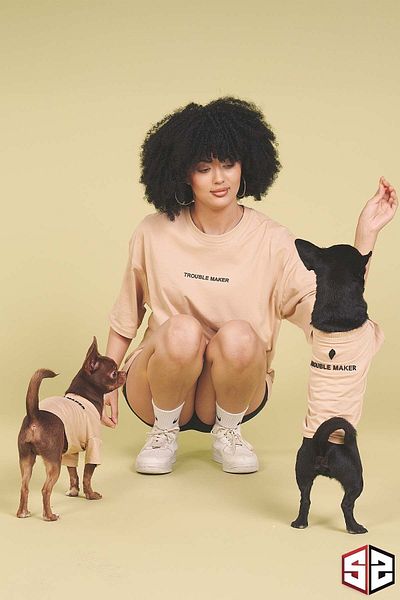 salya store Dog Outfit, Pou Series - Single Product for Owners Mink People Oversize Unisex