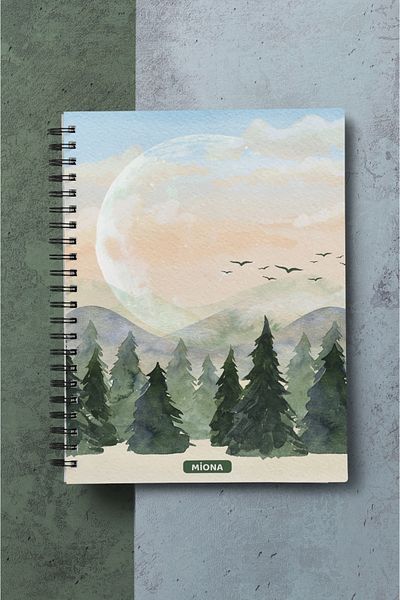 Miona A5 Spiral Hardboard Cover 120 Sheets Ruled School Notebook, Notebook
