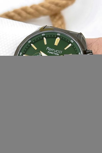 Ferrucci Function Men's Wristwatch with Steel Cord Smoked Bracelet Gift 3atm Sdfer061