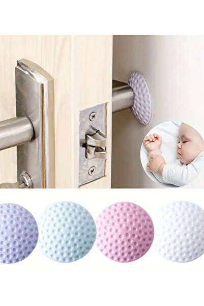 İnfeta 1 Adet Yapışkanlı Kapı Kolu Stoperi - Tamponu Duvar Koruyucu Silikon Tutucu Tampon
