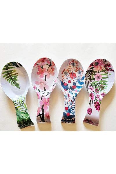 Modellino 4 Pieces 4 Different Patterns Countertop Ladle and Spoon Coaster Nazen Dirty Spoon Coaster 27 cm