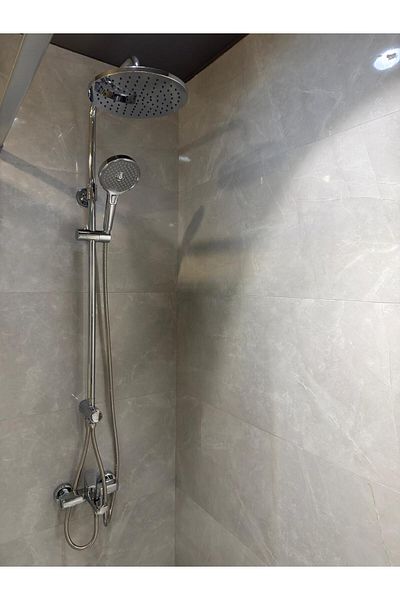 KALE Mare Bathroom + Rotating Basin + Kitchen Faucet and Rain Round Push Button Shower Bar