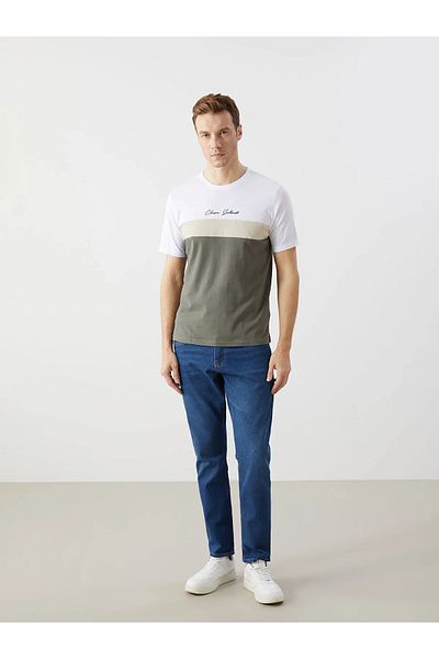 LC Waikiki Ανδρικό T-shirt με λαιμόκοψη με κοντό μανίκι Color Block