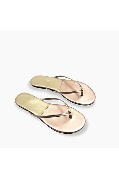 Tkees Classic Women's Gold Rose Stylish Flip Flops
