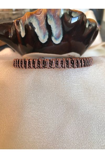 isikaccessories Pure Copper Bracelet (Unisex) Oxidized Thick Model