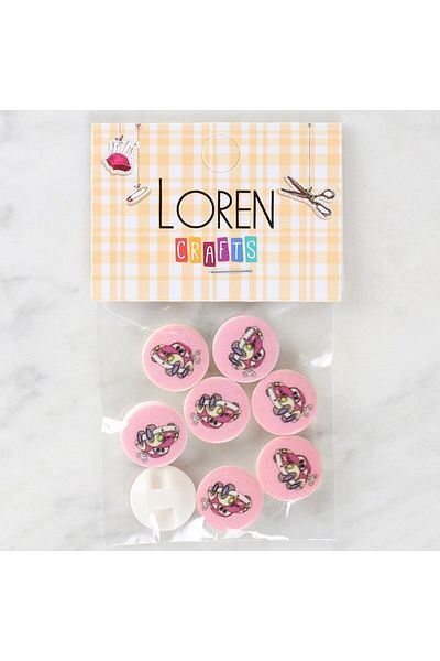 Hangora Loren Crafts 8-Pack Car Button - 1029