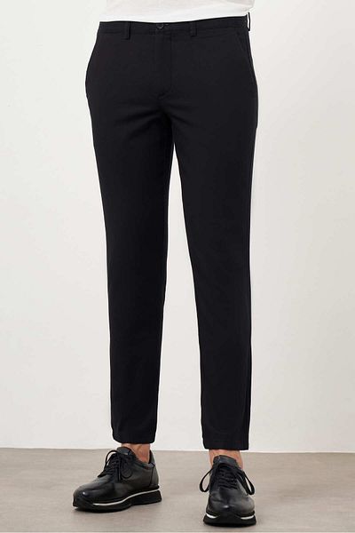 Morven Men's Black Summer Cotton Side Pocket Slim Fit Chino Pants