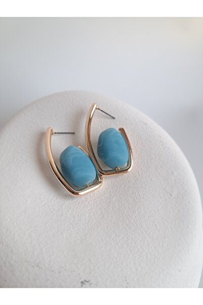 BHR AKSESUAR Mavi Taşlı Küpe