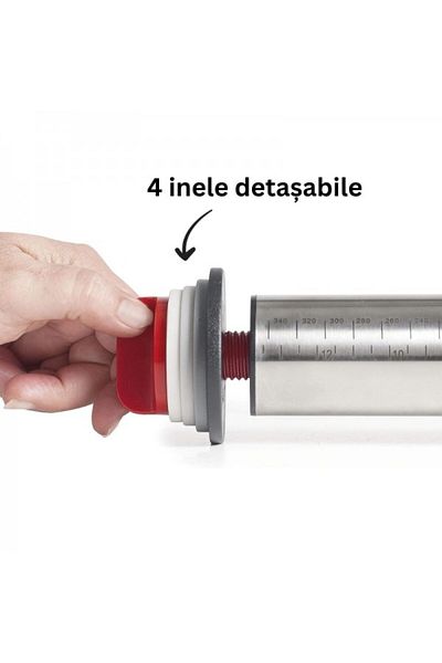 Lacor Sucitor din inox cu 4 inele detasabile pentru determinarea grosimii aluatului, Profi Steel, 38 cm