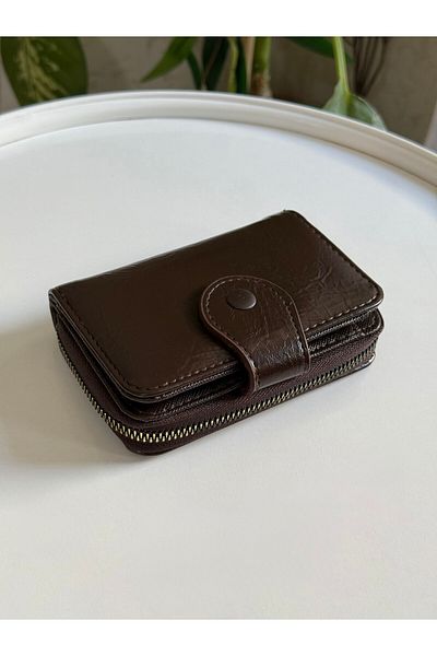 ZEYS Stylish Women's Wallet with Shiny Leather Front Button Detail