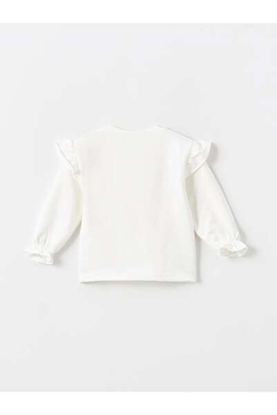 LC Waikiki Lcw Baby Ecru Crew Neck Floral Baby Girl Blouse and Leggings Set of 2