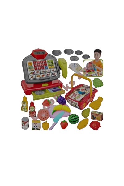Oyuncakhane Oyuncak Pilli Sesli Barkod Okuyuculu + Market Sepeti + Kesilebile...