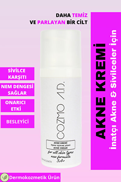 COZMO AD Akne Kremi - 50 ml Aktif Sivilce ,siyah Nokta , Komedon ,nemlendirici